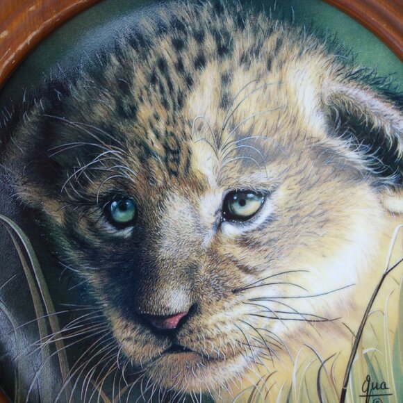 Vintage Princeton Gallery Cubs of the Big Cats Plate Collection Lion Cub by Qua - Picture 3 of 12